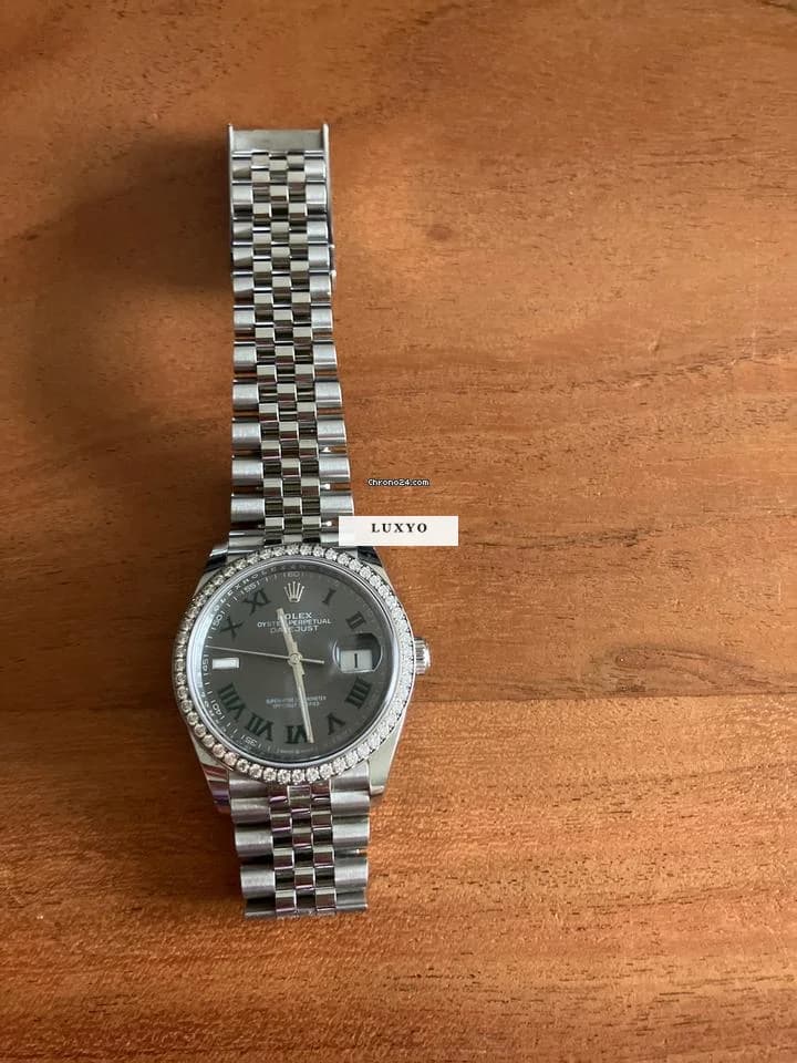 Rolex Datejust 36mm Wimbledon acier/diamants/jubilé Set complet, facture, 06/25 mise 5 fois - Image 1