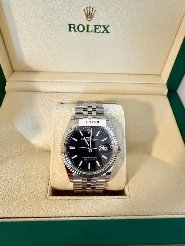 Rolex Datejust 36 126234 schwarz Weissgold Jubilee-Armband - Thumbnail 2