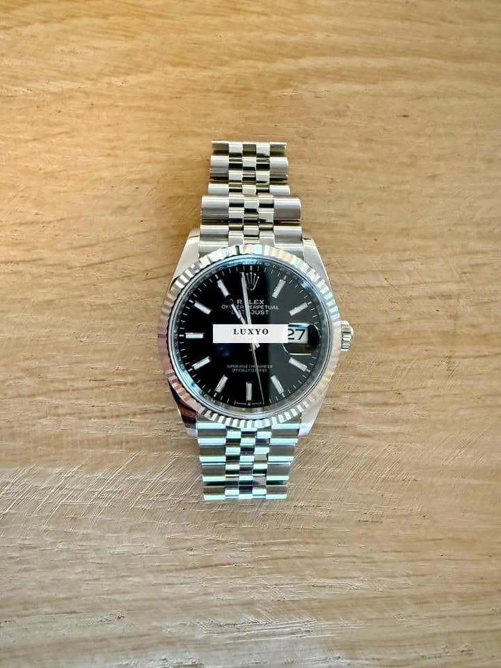 Rolex Datejust 36 126234 schwarz Weissgold Jubilee-Armband - Thumbnail 8