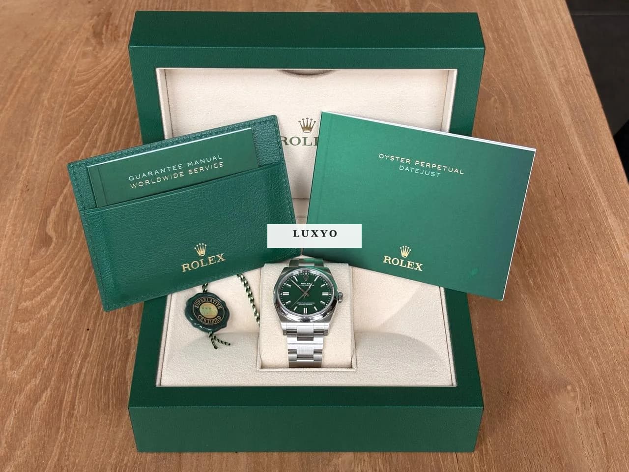 Rolex Oyster Perpetual 36 Set complet, cadran vert, modele 2025,  jamais portée - Thumbnail 6