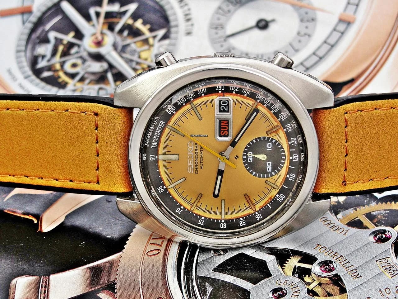 Seiko Chronograph Beautiful Retro Seiko Automatic Chronograph from 1972 - Thumbnail 20