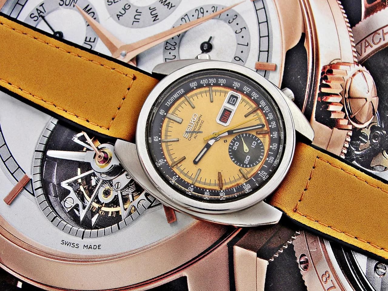 Seiko Chronograph Beautiful Retro Seiko Automatic Chronograph from 1972 - Thumbnail 4