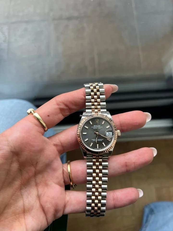 Rolex Datejust 31 DATEJUST en or rose avec cadran Rhod fonce - Thumbnail 8
