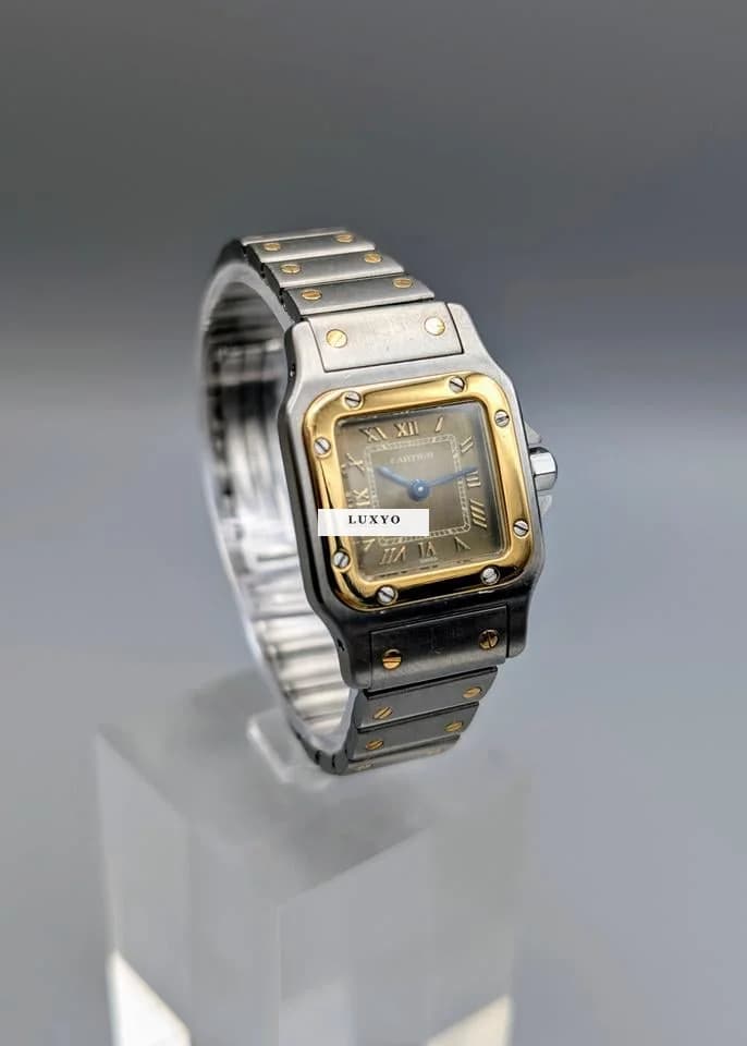 Cartier Santos galbée lady gold steel Bronze dial Bronze Dial - Image 1