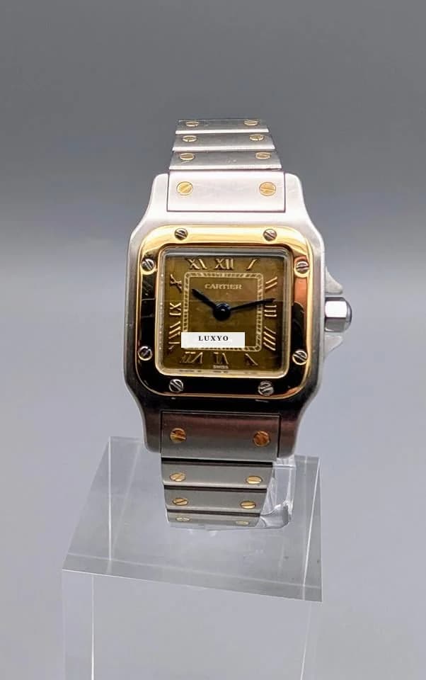 Cartier Santos galbée lady gold steel Bronze dial Bronze Dial - Thumbnail 2