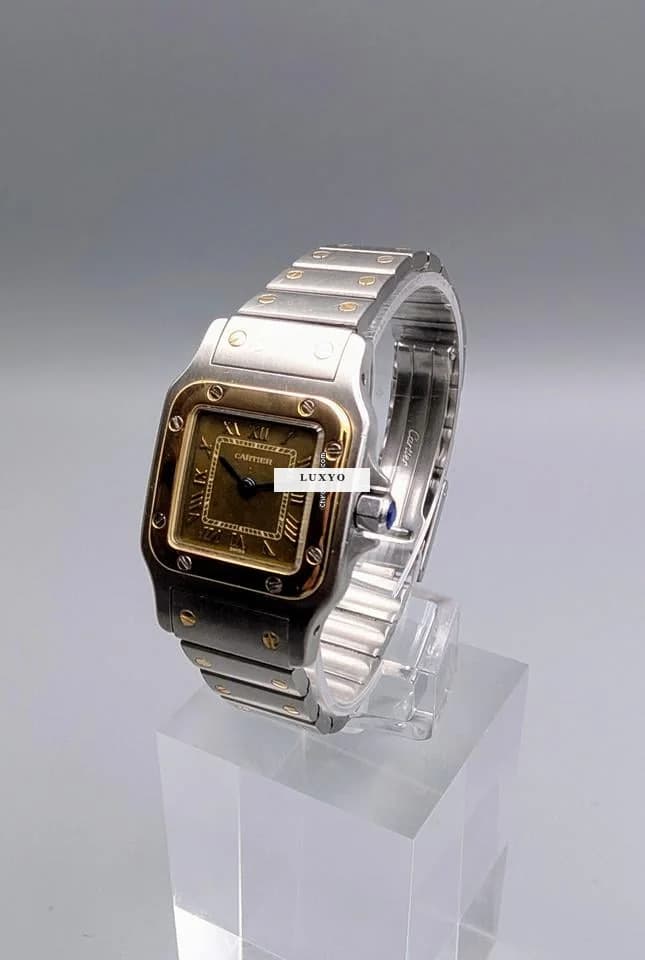 Cartier Santos galbée lady gold steel Bronze dial Bronze Dial - Thumbnail 3