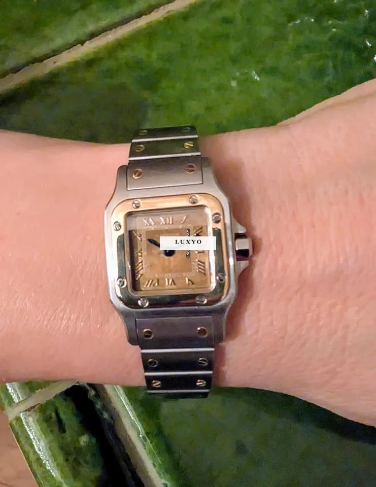 Cartier Santos galbée lady gold steel Bronze dial Bronze Dial - Thumbnail 6