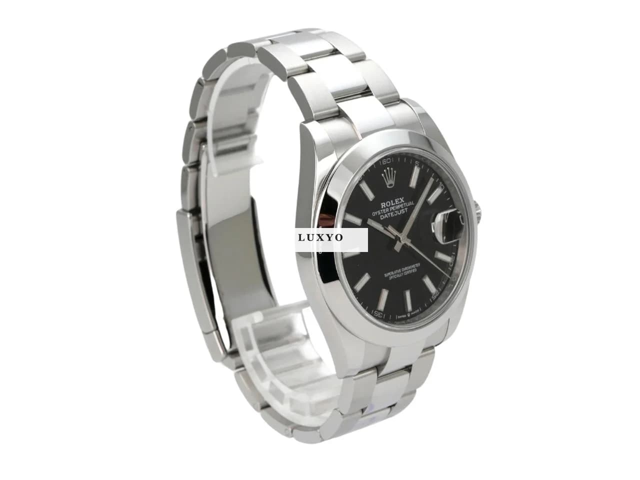 Rolex Datejust 41 Edelstahl 126300 Schwarz Oyster-Band - Thumbnail 3