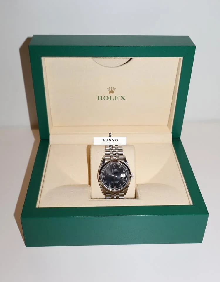 Rolex Datejust Oyster, 36 mm, Oystersteel and white gold, black dial - Thumbnail 2