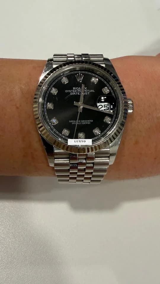 Rolex Datejust Oyster, 36 mm, Oystersteel and white gold, black dial - Thumbnail 17