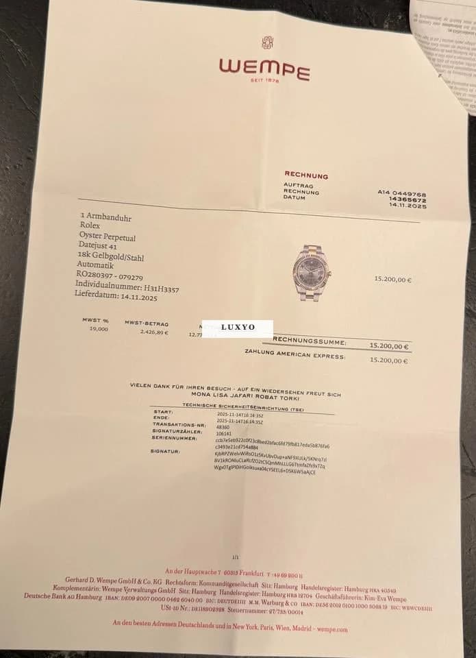 Rolex Datejust 41 Like new,Full Set, 2025, Wimbeldon, Original Invoice 126333 - Thumbnail 7