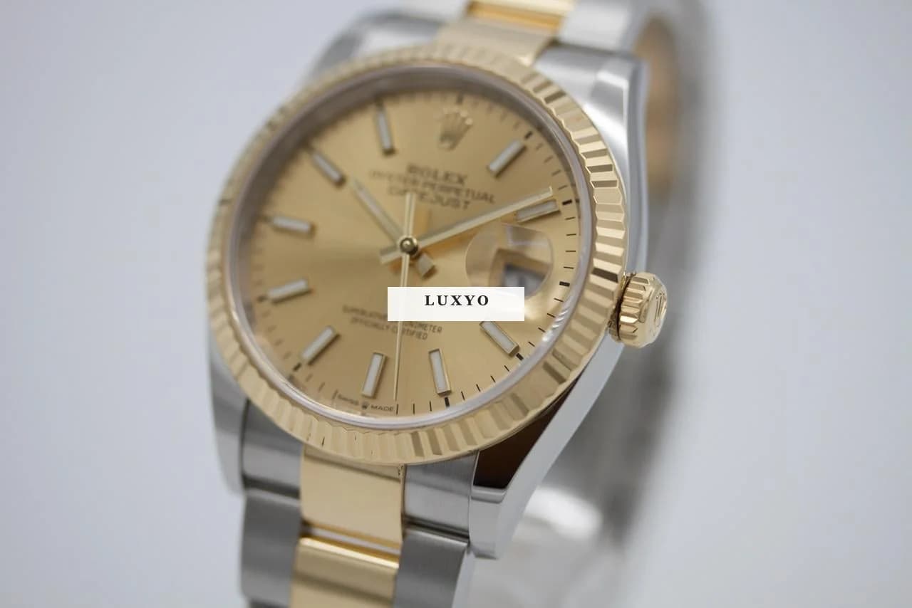 Rolex Datejust 36 10-2023 Fullset Champanger Oyster Steel Gold 126233 - Thumbnail 4