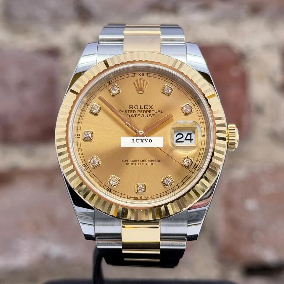 Rolex Datejust 41 Champagne Diamond Dial  like new aus 2021 - Image 1