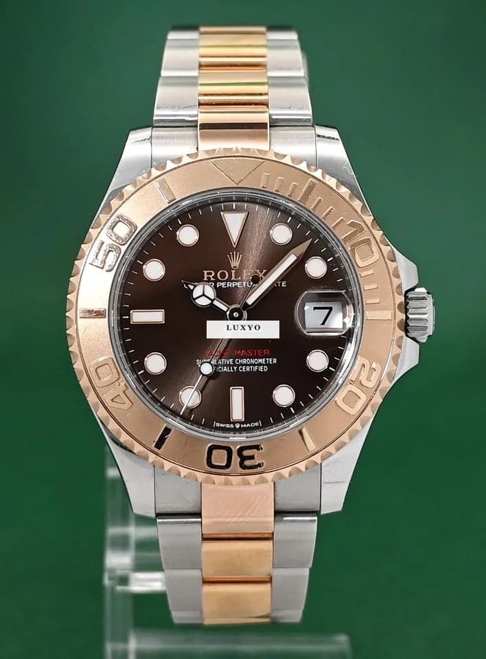 Rolex Yacht-Master 37 268621 Automatic 18k Rose Gold Steel Chocolate Box&Papers - Image 1