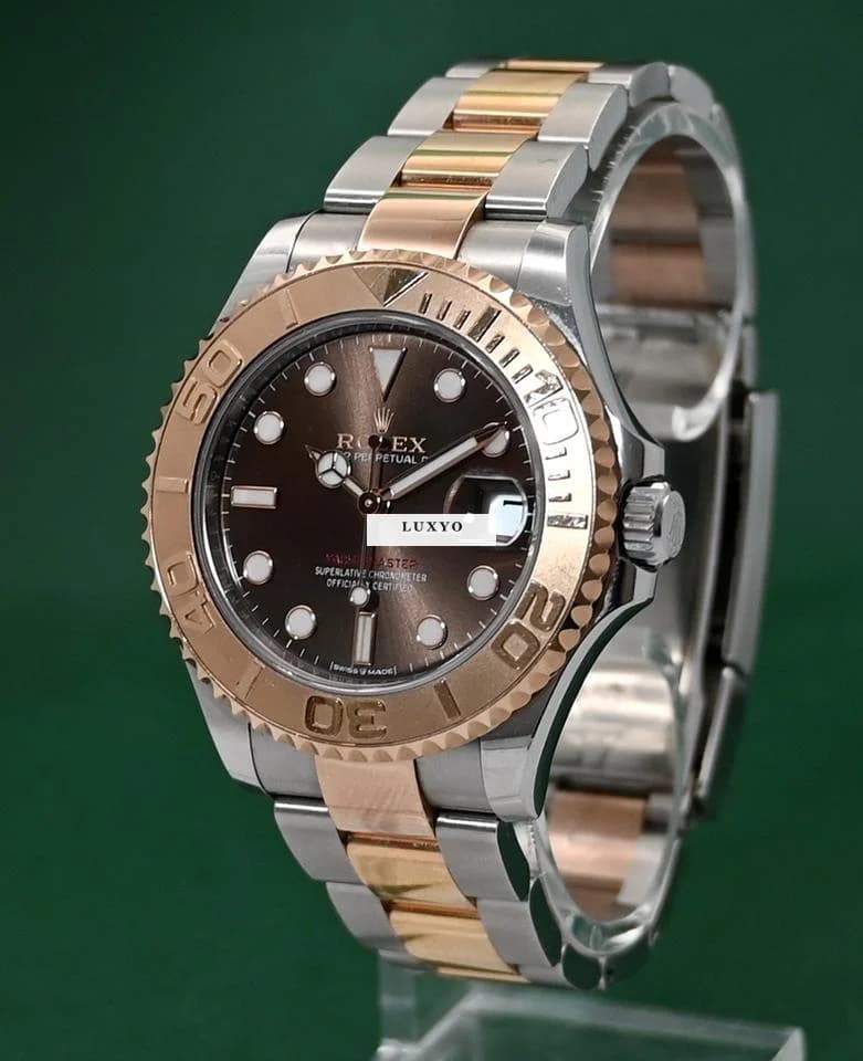 Rolex Yacht-Master 37 268621 Automatic 18k Rose Gold Steel Chocolate Box&Papers - Thumbnail 2