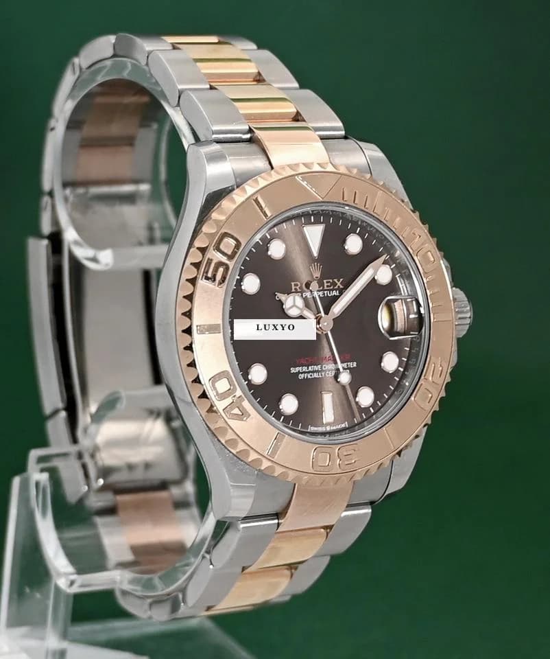Rolex Yacht-Master 37 268621 Automatic 18k Rose Gold Steel Chocolate Box&Papers - Thumbnail 3