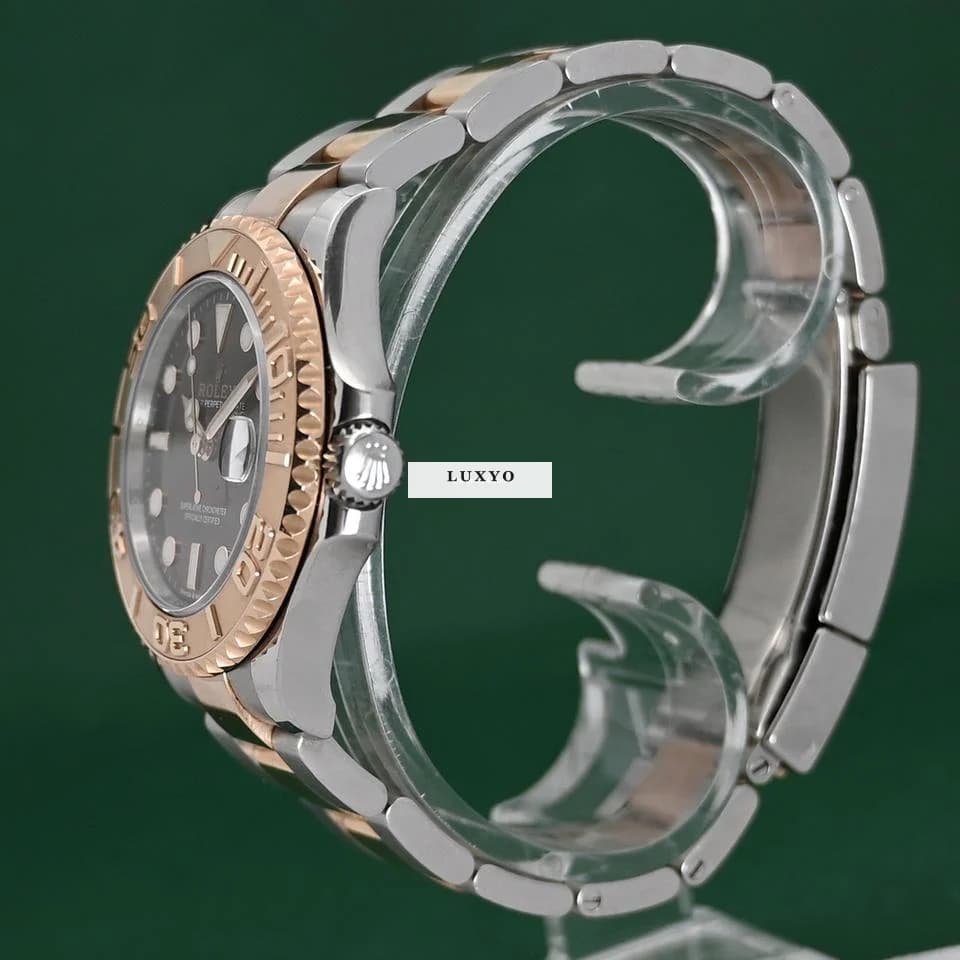 Rolex Yacht-Master 37 268621 Automatic 18k Rose Gold Steel Chocolate Box&Papers - Thumbnail 5