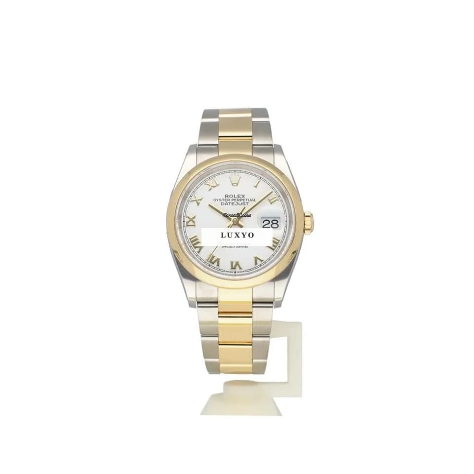 Rolex Datejust 36 2019 box + papers | steel - yellow gold white roman domed Oyster - Thumbnail 2