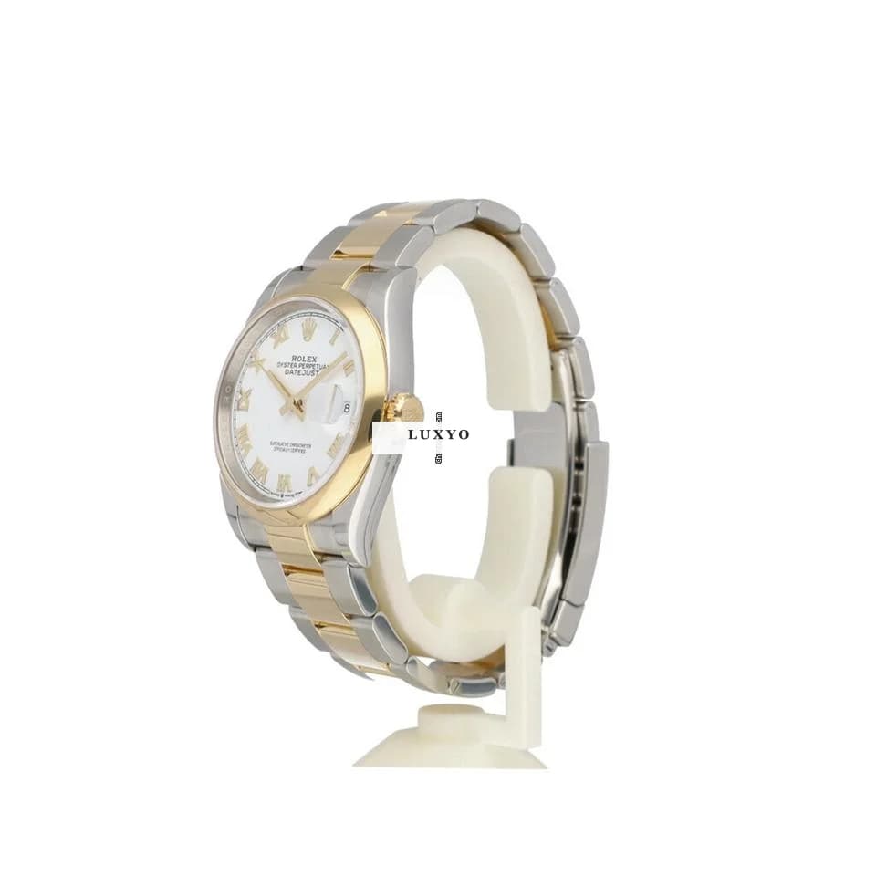 Rolex Datejust 36 2019 box + papers | steel - yellow gold white roman domed Oyster - Thumbnail 3