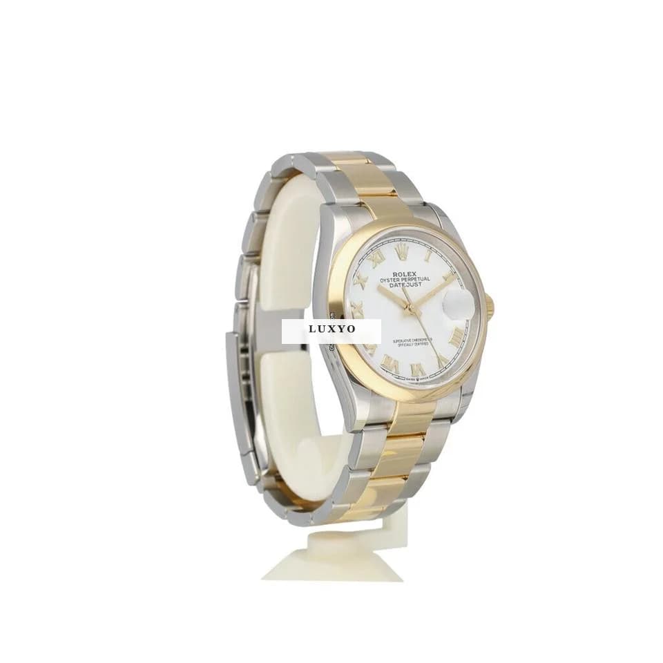 Rolex Datejust 36 2019 box + papers | steel - yellow gold white roman domed Oyster - Thumbnail 9