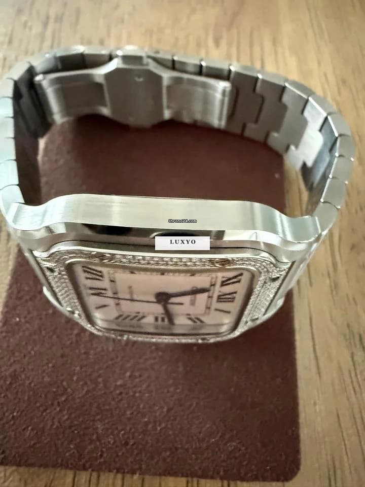 Cartier Watch  Santos Cartier Diamonds Full set. Pari a nuovo .anno 2024.indossato poche volte . - Thumbnail 5