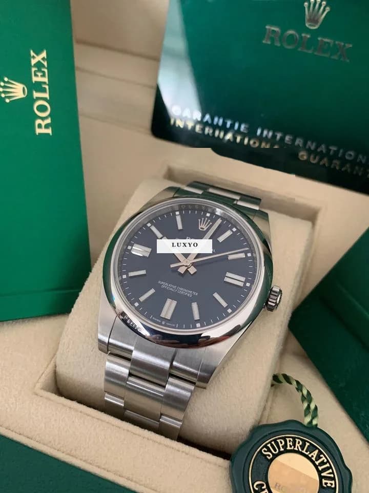 Rolex Oyster Perpetual 41 OP41 blue dial 124300 Full set 2022 - Thumbnail 2