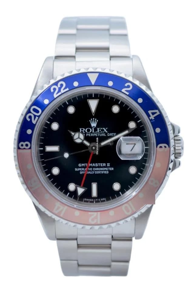 Rolex GMT-Master II Ref: 16710 40mm Automatic Oyster Steel Vintage Pepsi Bezel 1990 - Image 1