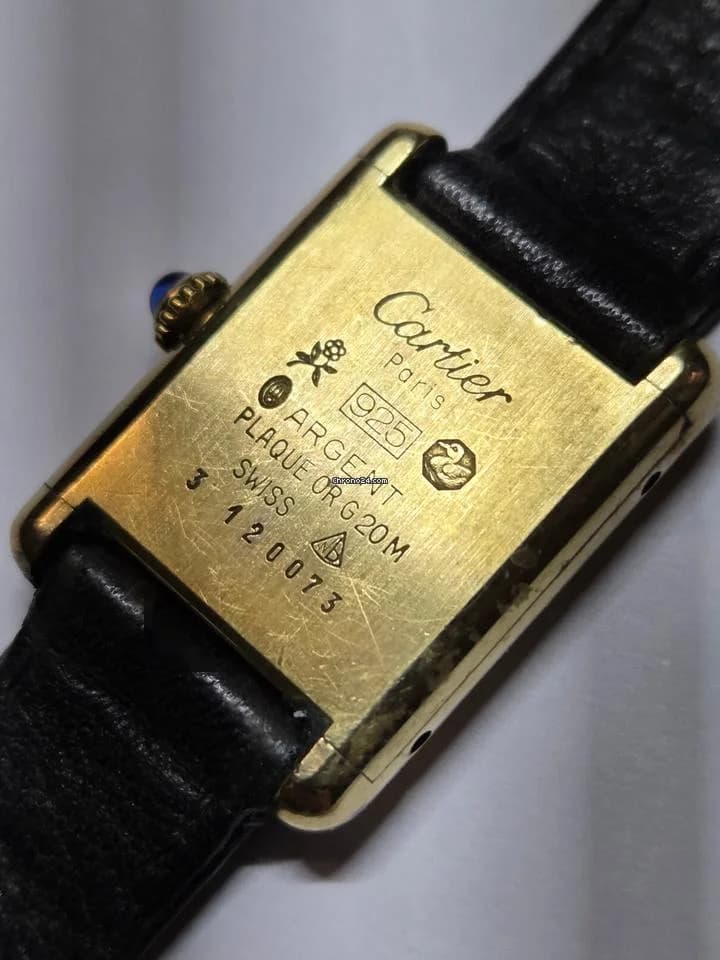 Cartier Tank Vermeil must de Cartier 925 / Silber / Handaufzug / vintage - Thumbnail 2