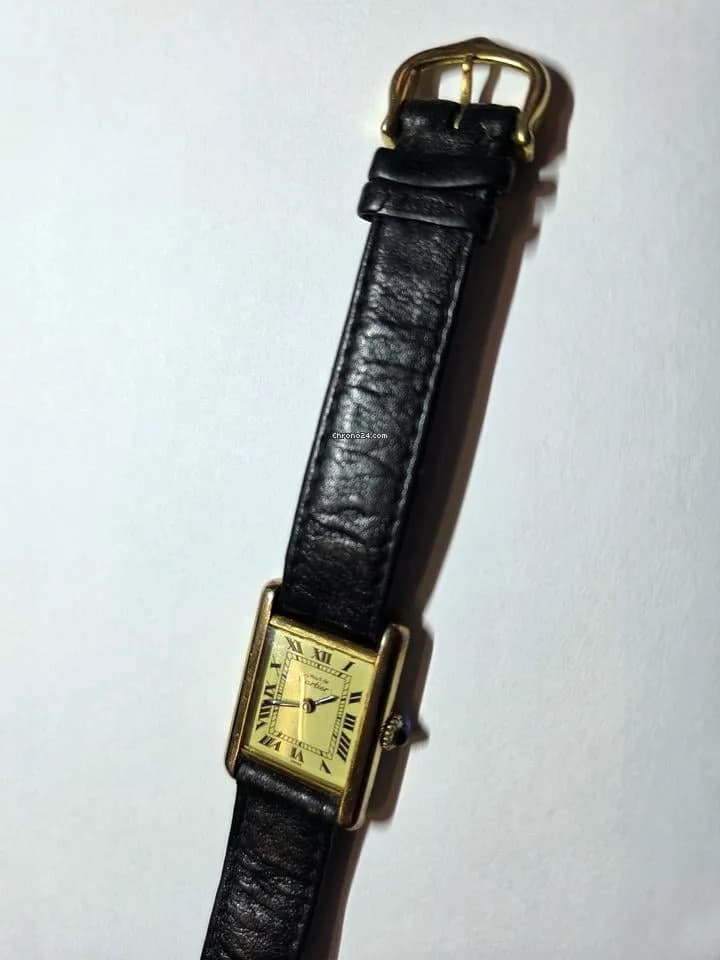 Cartier Tank Vermeil must de Cartier 925 / Silber / Handaufzug / vintage - Thumbnail 6
