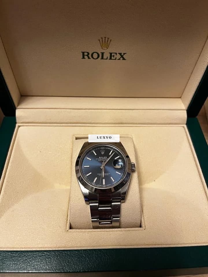 Rolex Datejust 41 Rolex Datejust 41 126300 Blue Dial Oyster Full Set - Thumbnail 7