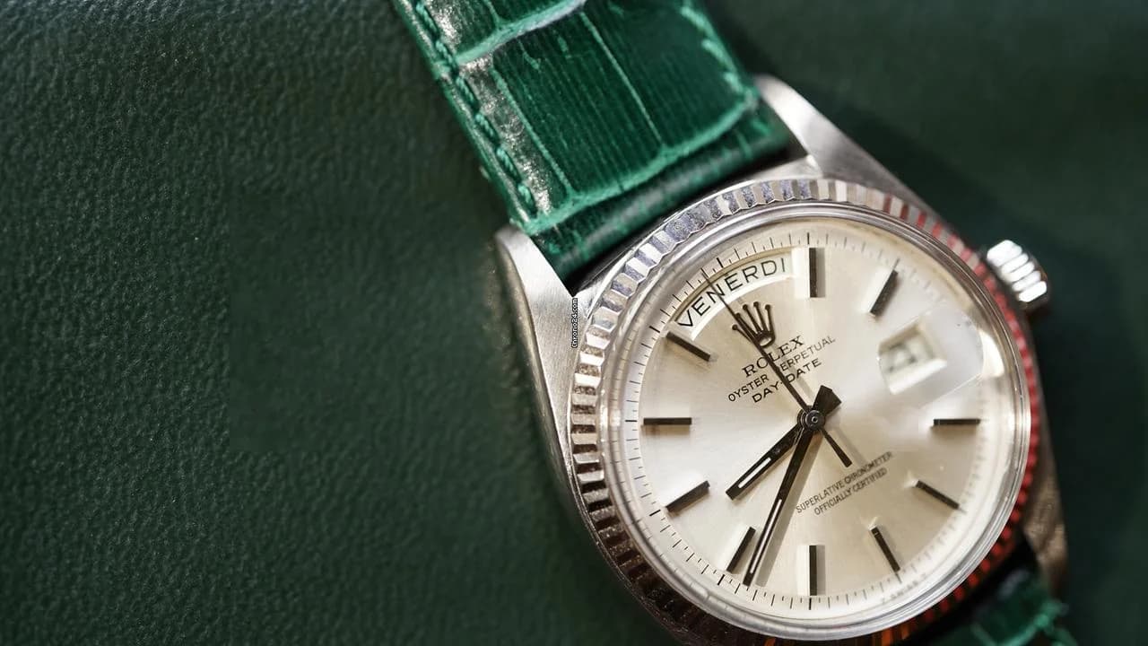 Rolex Day-Date 36 1803 No lume Pie Pan 18K White Gold - Thumbnail 11