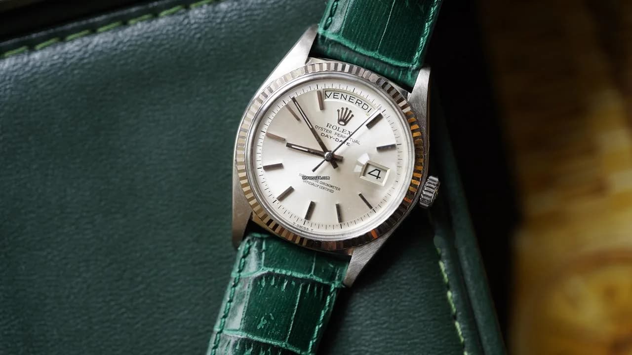 Rolex Day-Date 36 1803 No lume Pie Pan 18K White Gold - Thumbnail 5