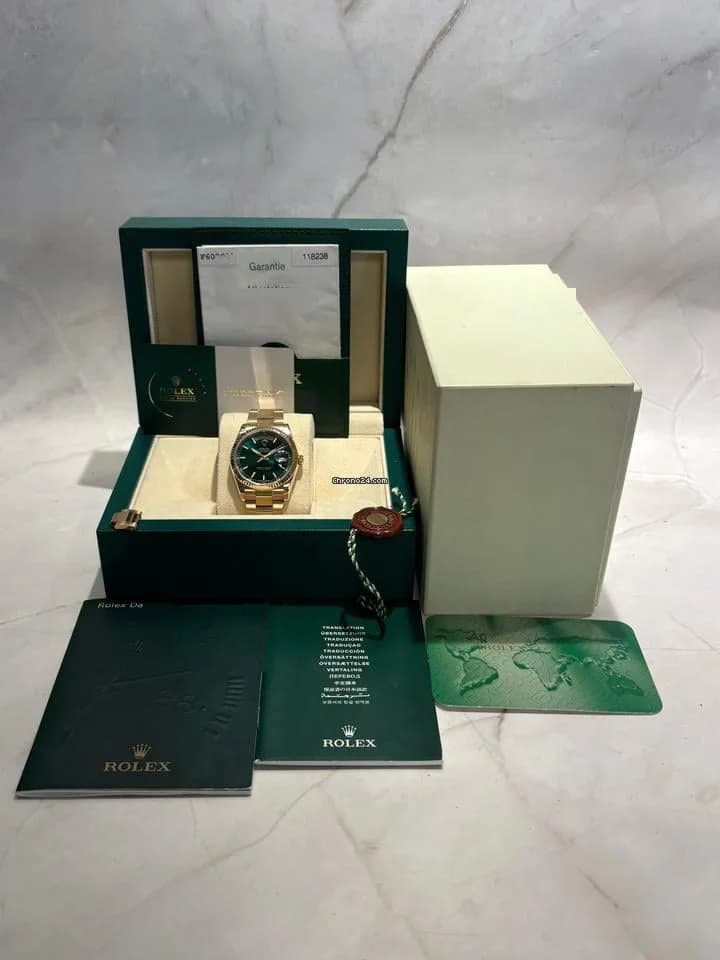 Rolex Day-Date 118238 - Green dial - 2024 Rolex service - Thumbnail 6