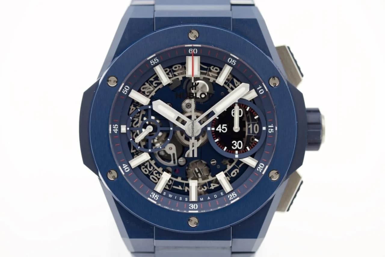 Hublot Big Bang Integral Blue Ceramic 42mm Unico Deutsch Fullset First buyer receipt 2021 Box
