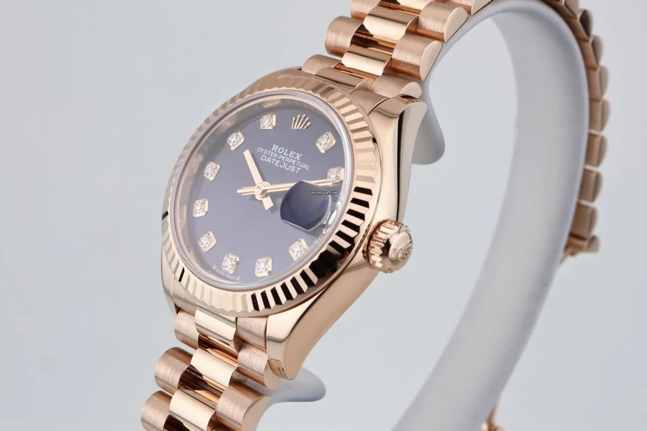 Rolex Datejust Lady 28mm - Aubergine Diamond Dial - Presidental Bracelet - 279175 2020 - Thumbnail 3