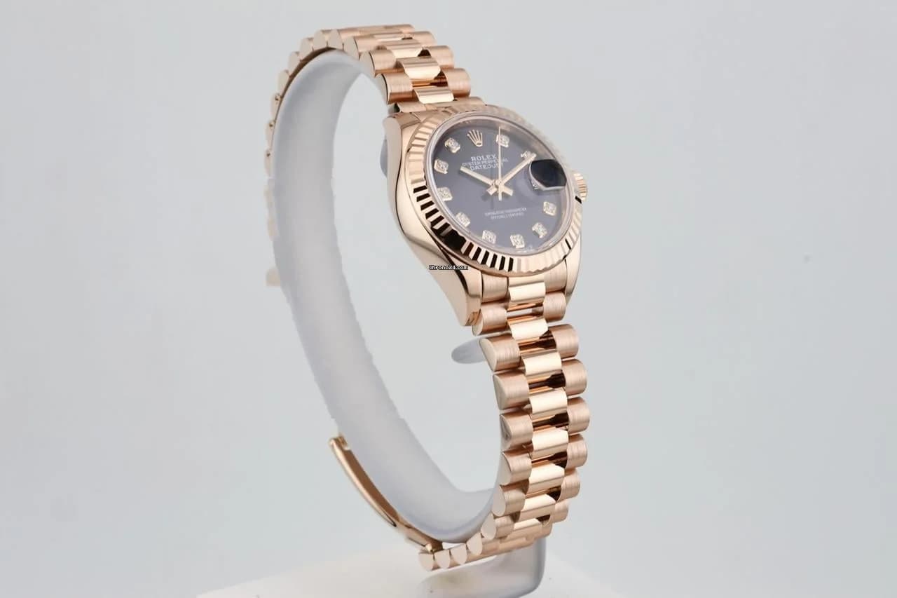 Rolex Datejust Lady 28mm - Aubergine Diamond Dial - Presidental Bracelet - 279175 2020 - Thumbnail 9