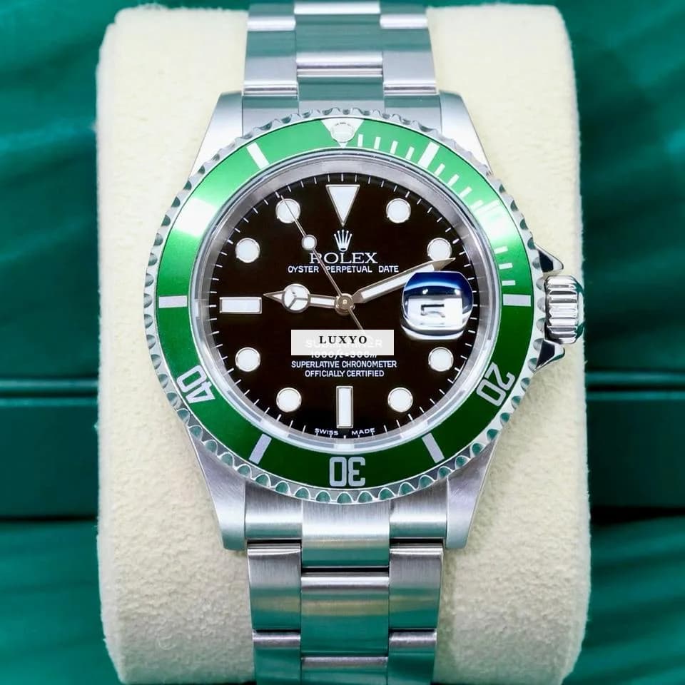 Rolex Submariner "Kermit" Green Bezel Black Dial Oyster Bracelet 16610LV - Image 1