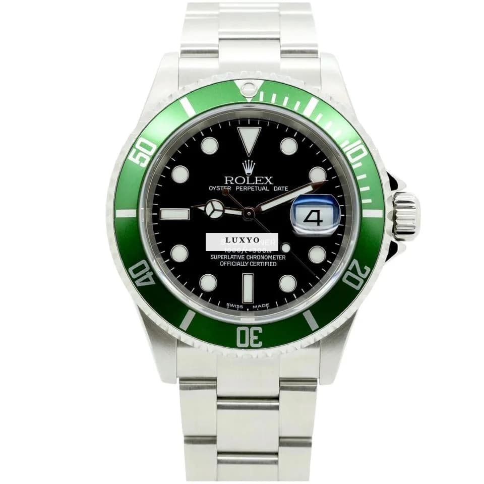 Rolex Submariner "Kermit" Green Bezel Black Dial Oyster Bracelet 16610LV - Thumbnail 2