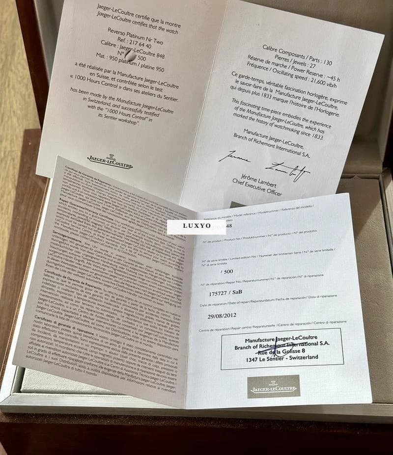 Jaeger-LeCoultre Reverso Tourbillon Platinum n2, LE x/500 270.6.48 - Thumbnail 14