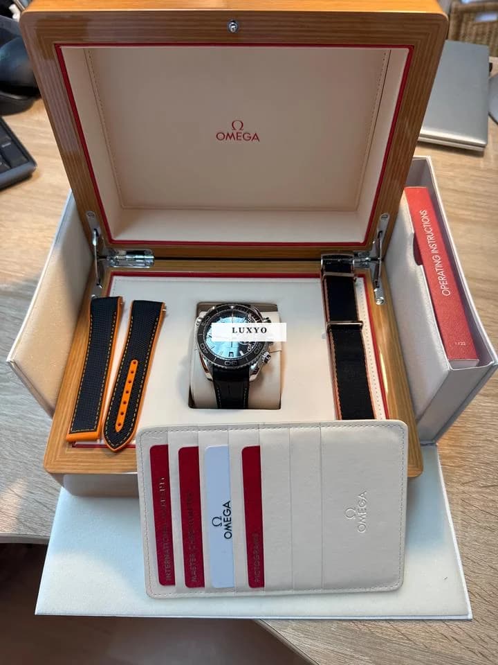 Omega Seamaster Planet Ocean Chronograph Full Set plus 2 Austauschbänder - Thumbnail 6