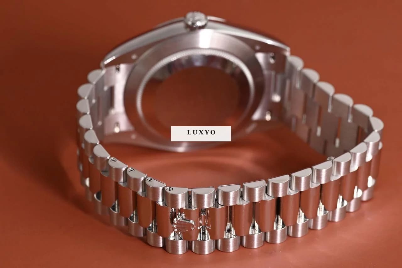 Rolex Day-Date 40 Platin Olive - LC100 08/2022 - Neuwertig - Full Set - Thumbnail 9