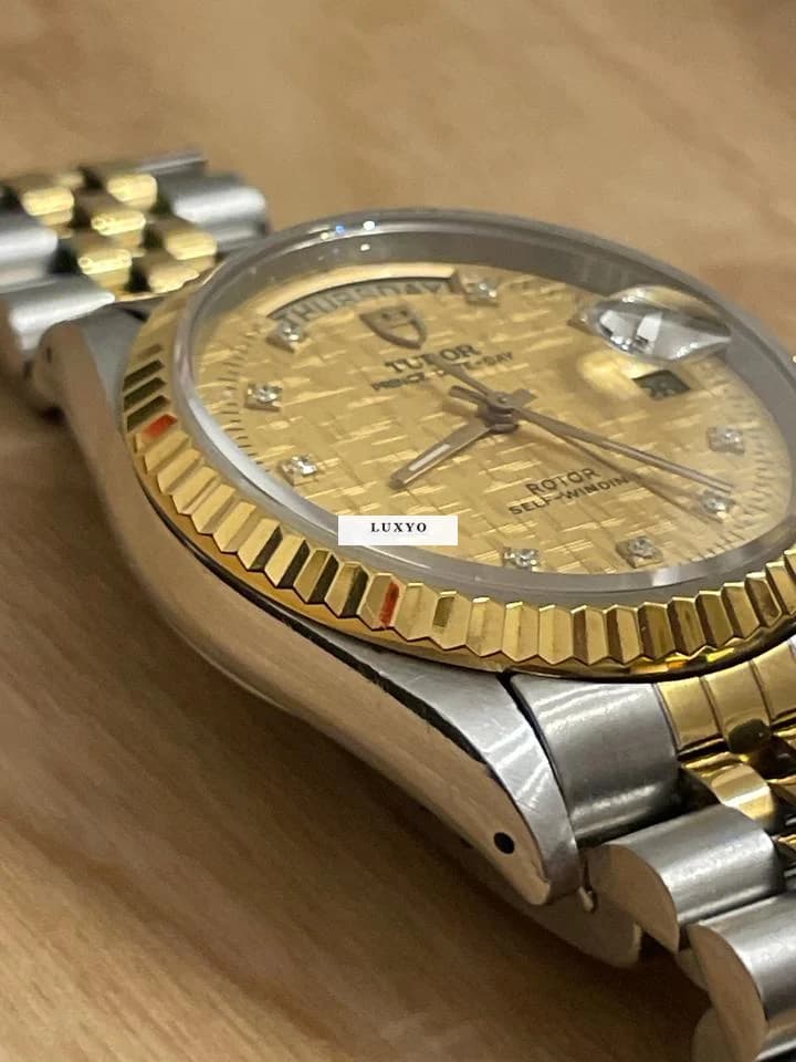 Tudor Prince Date Day 76213 Linen Champagne Dial with Diamonds - Thumbnail 5