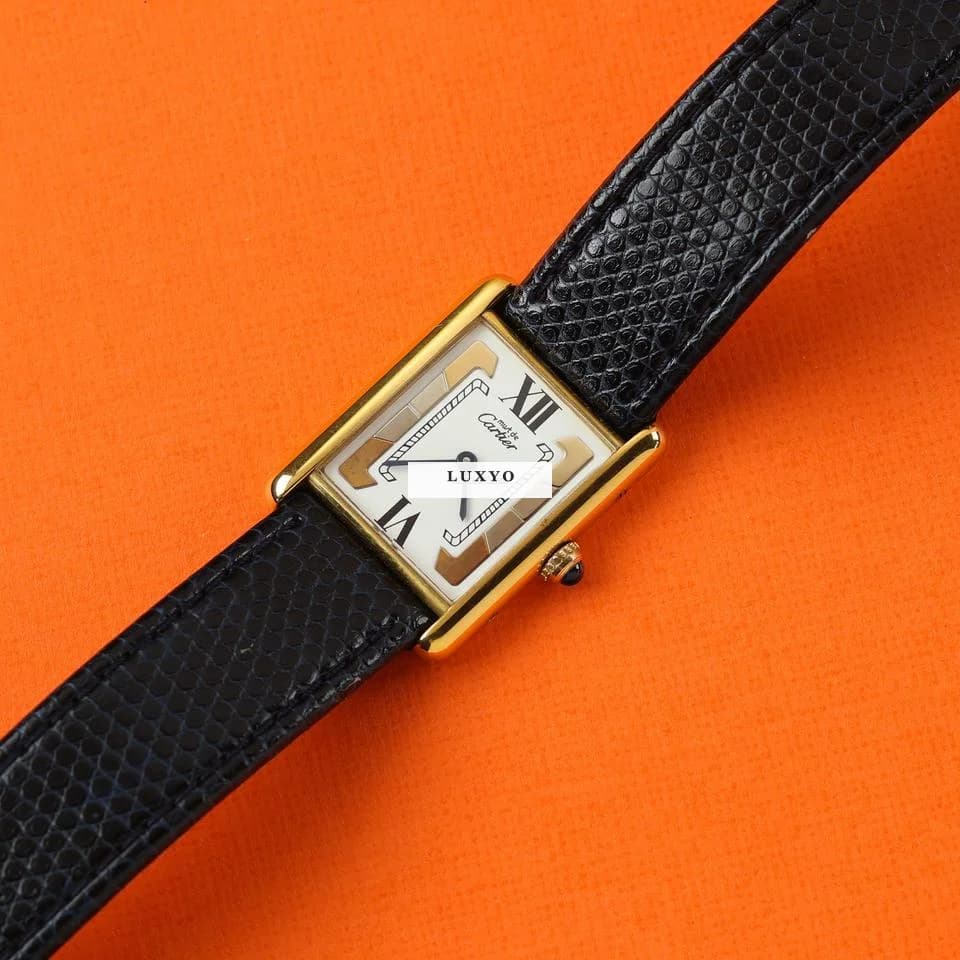 Cartier Tank Vermeil White Trinity Dial - Thumbnail 4