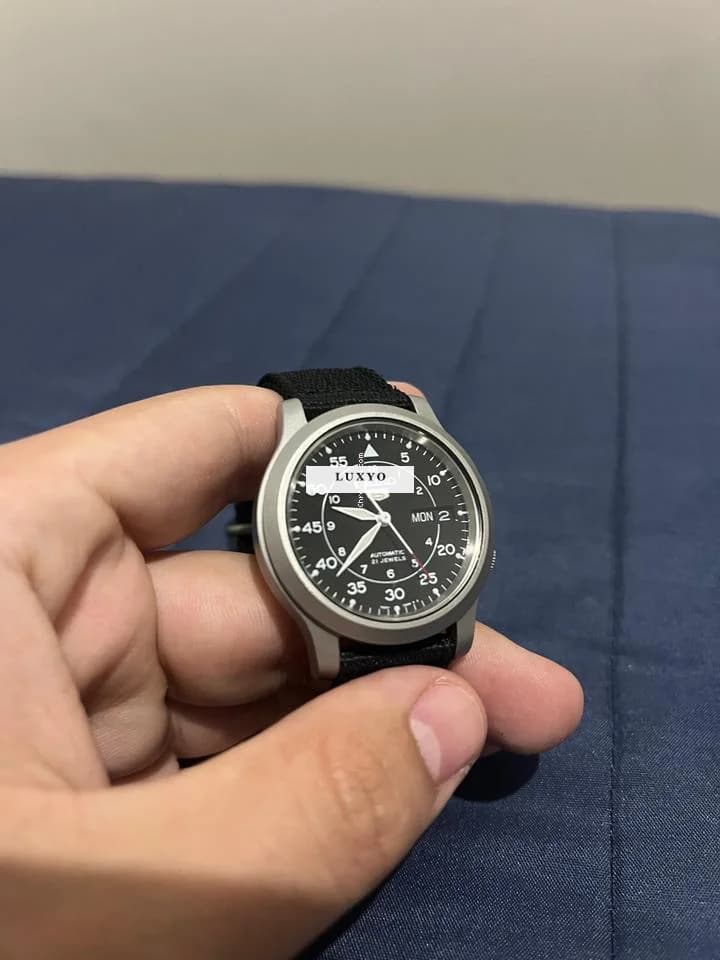 Seiko Leather Strap Men's Watch 5 Military Automatic Seiko 5 Automatic - Thumbnail 3