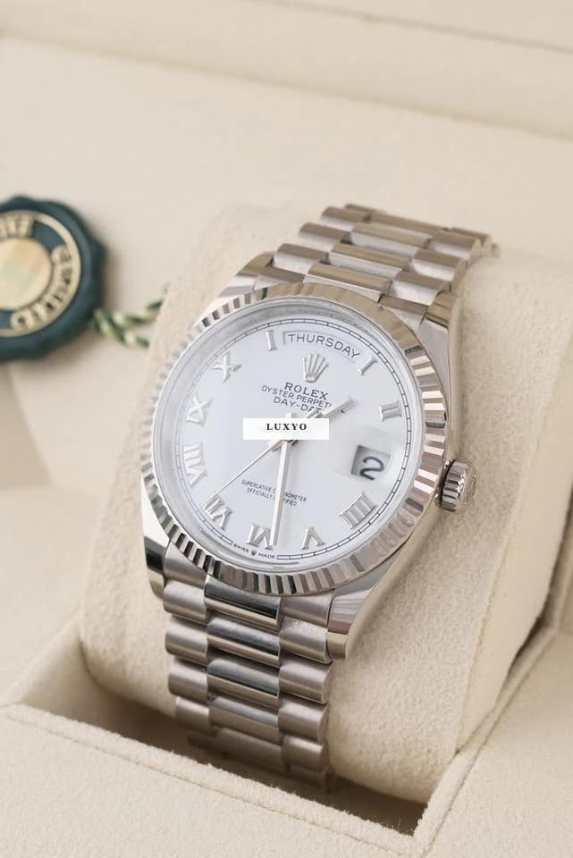 Rolex Day-Date 36 128239 Original Papiere + Box White Roman Dial 2022 - Image 1