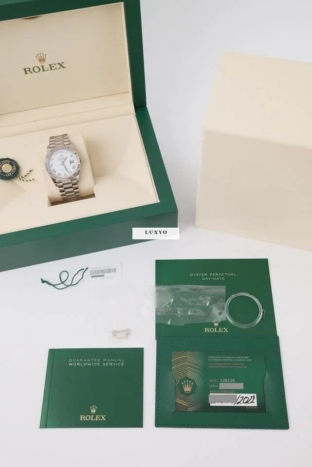 Rolex Day-Date 36 128239 Original Papiere + Box White Roman Dial 2022 - Thumbnail 11