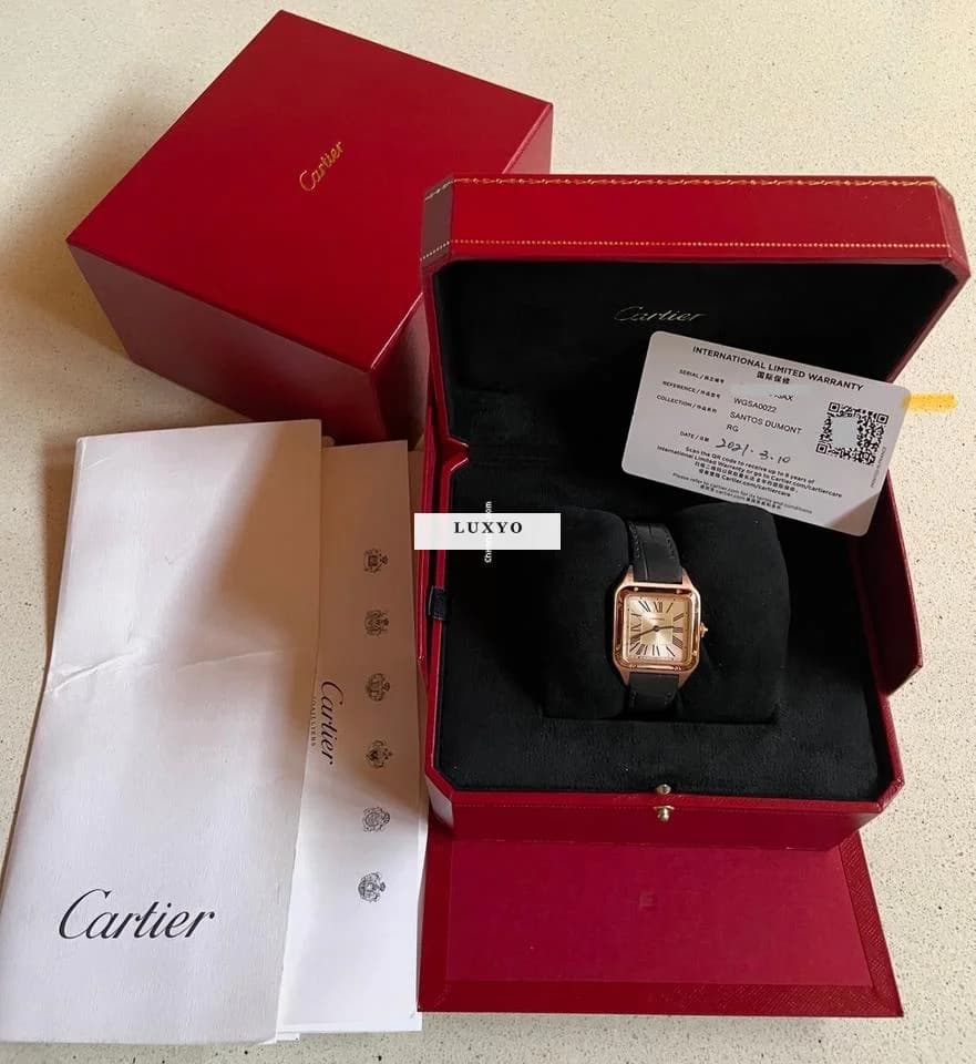 Cartier Dumont 18k Pink Gold Diamond Ladies Quartz Watch Full set  2021 W5200002  with an 8-year extended warranty - Thumbnail 9