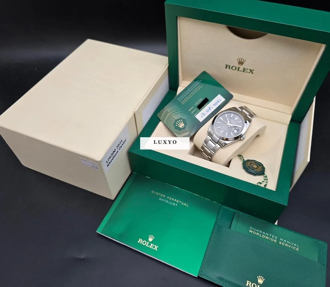 Rolex Datejust 41mm 126300 Rhodium/Slate Oyster Bracelet Very Good Full Set 8-2021 - Thumbnail 13