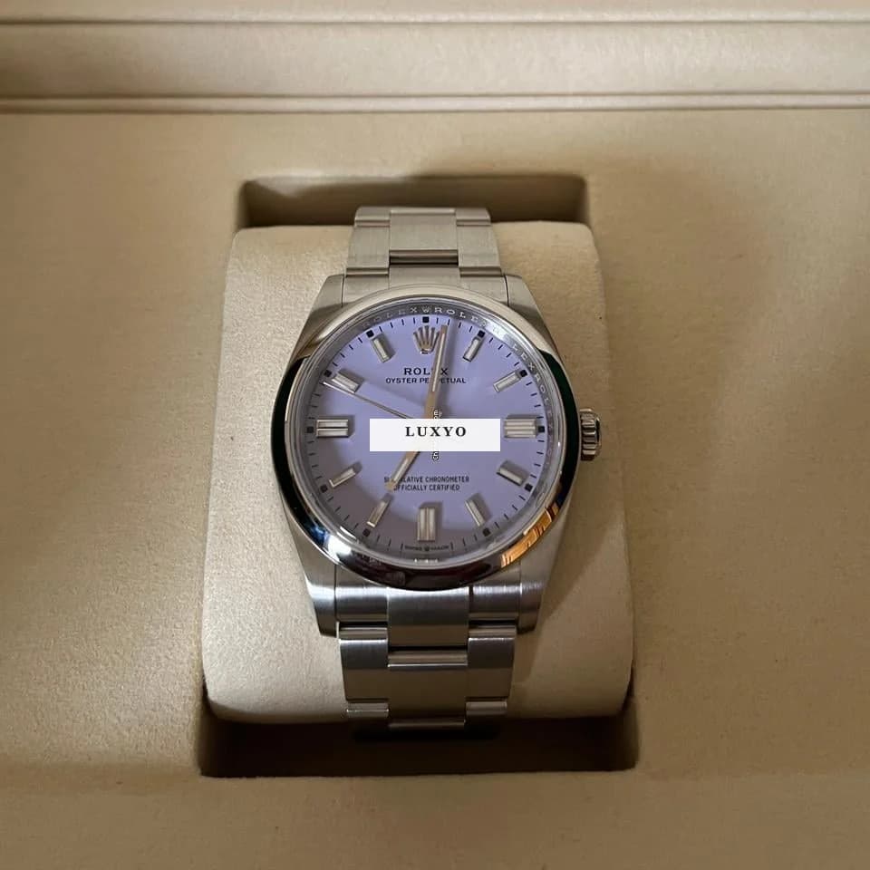 Rolex Oyster Perpetual 36 Lavender, Full Set, ungetragen - Image 1