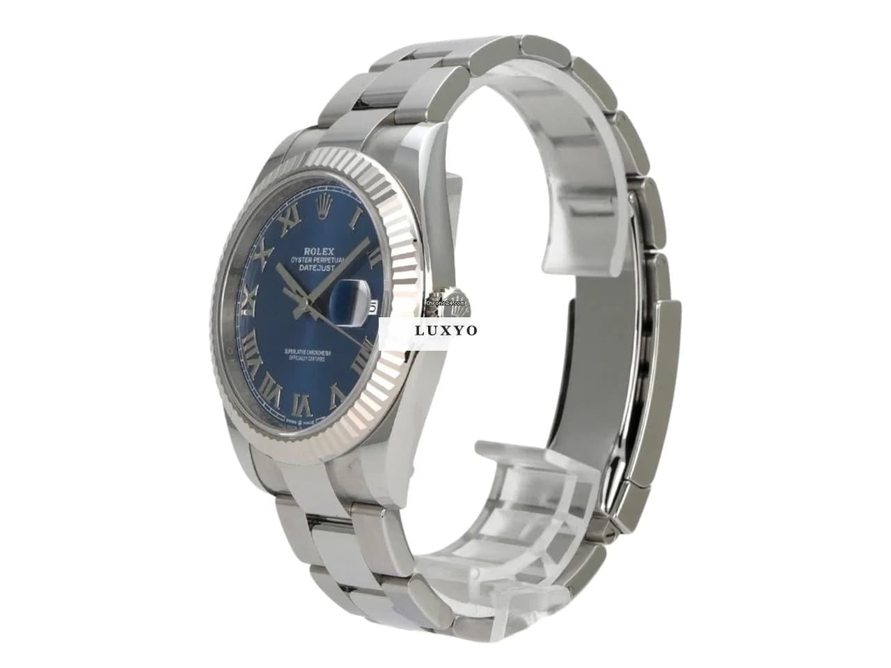 Rolex Datejust 41 Ref. 126334 Edelstahl / Weißgold Blau Römisch Oyster-Band - Thumbnail 2